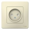 Розетка SYSTEME ELECTRIC BLANCA, скрытый монтаж, без заземления, со шторками, молочный