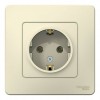 Розетка SYSTEME ELECTRIC BLANCA, скрытый монтаж, с заземлением, молочный, BLNRS001012