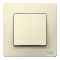 Выключатель 2-клавишный SYSTEME ELECTRIC BLANCA, скрытый монтаж, молочный, BLNVS006502