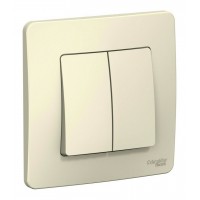 Переключатель 2-клавишный SYSTEME ELECTRIC BLANCA, скрытый монтаж, молочный, BLNVS106602
