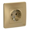 Розетка SYSTEME ELECTRIC BLANCA, скрытый монтаж, с заземлением, титан, BLNRS001014