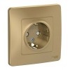 Розетка SYSTEME ELECTRIC BLANCA, скрытый монтаж, с заземлением, со шторками, титан, BLNRS001114