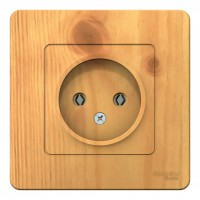 Розетка SYSTEME ELECTRIC BLANCA, скрытый монтаж, без заземления, ясень