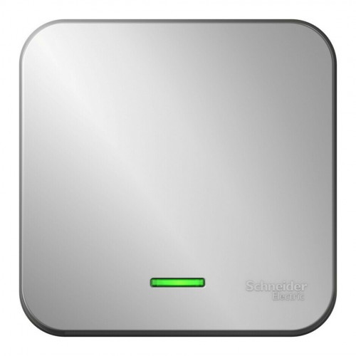 Выключатель 1-клавишный SYSTEME ELECTRIC BLANCA с подсветкой, открытый монтаж, алюминий, BLNVA101113
