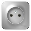 Розетка SYSTEME ELECTRIC BLANCA, открытый монтаж, без заземления, алюминий