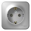 Розетка SYSTEME ELECTRIC BLANCA, открытый монтаж, с заземлением, алюминий, BLNRA010103