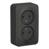 Розетка двухместная SYSTEME ELECTRIC BLANCA, открытый монтаж, без заземления, антрацит