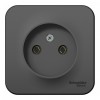 Розетка SYSTEME ELECTRIC BLANCA, открытый монтаж, без заземления, антрацит