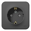 Розетка SYSTEME ELECTRIC BLANCA, открытый монтаж, с заземлением, со шторками, антрацит, BLNRA011116