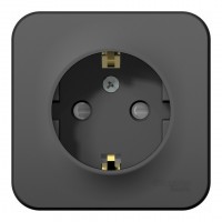 Розетка SYSTEME ELECTRIC BLANCA, открытый монтаж, с заземлением, со шторками, антрацит, BLNRA011116