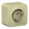 Розетка SYSTEME ELECTRIC BLANCA, открытый монтаж, с заземлением, бежевый, BLNRA010117