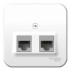 Розетка компьютерная 2xRJ45 SYSTEME ELECTRIC BLANCA, открытый монтаж, белый, BLNIA045451