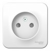 Розетка SYSTEME ELECTRIC BLANCA, открытый монтаж, без заземления, со шторками, белый
