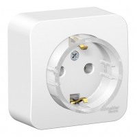 Розетка SYSTEME ELECTRIC BLANCA, открытый монтаж, с заземлением, белый, BLNRA110111