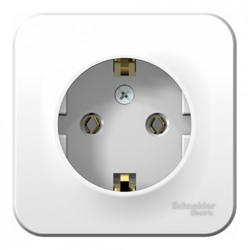 Розетка SYSTEME ELECTRIC BLANCA, открытый монтаж, с заземлением, белый, BLNRA010101