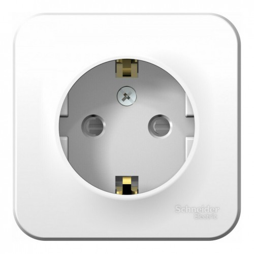 Розетка SYSTEME ELECTRIC BLANCA, открытый монтаж, с заземлением, со шторками, белый, BLNRA011111