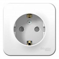 Розетка SYSTEME ELECTRIC BLANCA, открытый монтаж, с заземлением, со шторками, белый, BLNRA011101