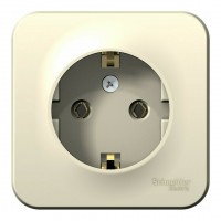 Розетка SYSTEME ELECTRIC BLANCA, открытый монтаж, с заземлением, молочный, BLNRA010112