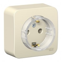 Розетка SYSTEME ELECTRIC BLANCA, открытый монтаж, с заземлением, молочный, BLNRA110112