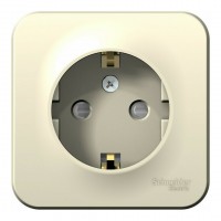 Розетка SYSTEME ELECTRIC BLANCA, открытый монтаж, с заземлением, со шторками, молочный, BLNRA011102