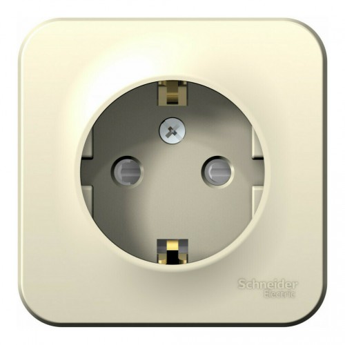 Розетка SYSTEME ELECTRIC BLANCA, открытый монтаж, с заземлением, со шторками, молочный, BLNRA011102