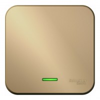 Выключатель 1-клавишный SYSTEME ELECTRIC BLANCA с подсветкой, открытый монтаж, титан, BLNVA101104