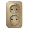 Розетка двухместная SYSTEME ELECTRIC BLANCA, открытый монтаж, без заземления, титан