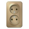 Розетка двухместная SYSTEME ELECTRIC BLANCA, открытый монтаж, без заземления, титан