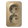 Розетка двухместная SYSTEME ELECTRIC BLANCA, открытый монтаж, с заземлением, титан, BLNRA010214