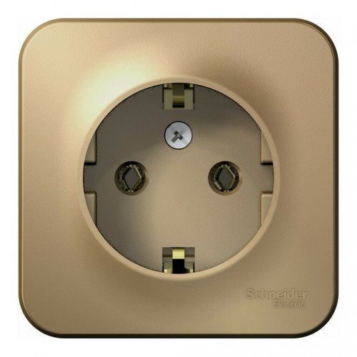 Розетка SYSTEME ELECTRIC BLANCA, открытый монтаж, с заземлением, титан, BLNRA010114