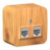 Розетка компьютерная 2xRJ45 SYSTEME ELECTRIC BLANCA, открытый монтаж, ясень, BLNIA045455
