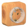 Розетка SYSTEME ELECTRIC BLANCA, открытый монтаж, с заземлением, ясень, BLNRA110115
