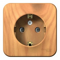 Розетка SYSTEME ELECTRIC BLANCA, открытый монтаж, с заземлением, со шторками, ясень, BLNRA011115