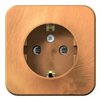Розетка SYSTEME ELECTRIC BLANCA, открытый монтаж, с заземлением, со шторками, ясень, BLNRA011105