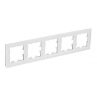 Рамка 5 постов SYSTEME ELECTRIC ATLASDESIGN NATURE, белый, натуральное стекло, ATN360105