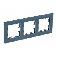 Рамка 3 поста SYSTEME ELECTRIC ATLASDESIGN NATURE, натуральное стекло, грифель, ATN360703