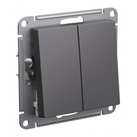 Переключатель 2-клавишный SYSTEME ELECTRIC ATLASDESIGN, скрытый монтаж, базальт, ATN001465