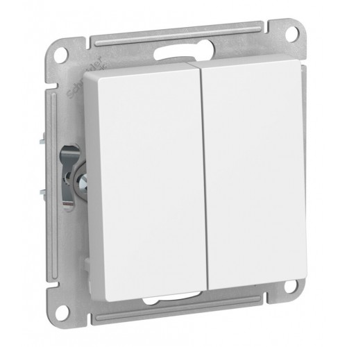 Выключатель 2-клавишный SYSTEME ELECTRIC ATLASDESIGN, скрытый монтаж, лотос, ATN001351