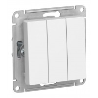 Выключатель 3-клавишный SYSTEME ELECTRIC ATLASDESIGN, скрытый монтаж, лотос, ATN001331