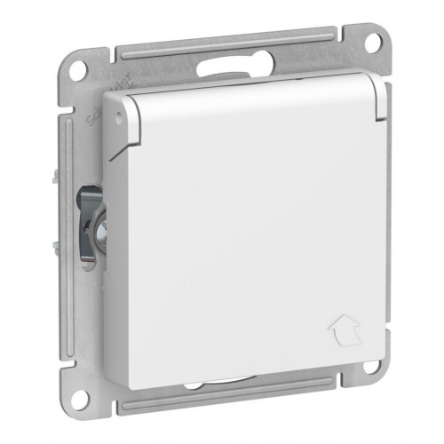Розетка SYSTEME ELECTRIC ATLASDESIGN, скрытый монтаж, с заземлением, с крышкой, лотос, ATN001346
