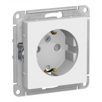 Розетка SYSTEME ELECTRIC ATLASDESIGN, скрытый монтаж, с заземлением, со шторками, лотос, ATN001345