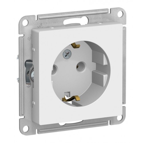 Розетка SYSTEME ELECTRIC ATLASDESIGN, скрытый монтаж, с заземлением, лотос, ATN001343