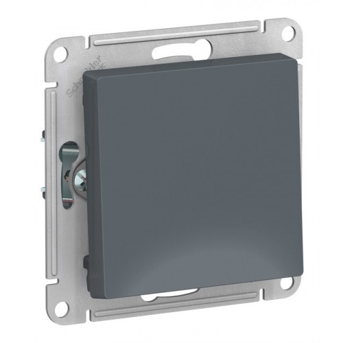 Выключатель 1-клавишный двухполюсный SYSTEME ELECTRIC ATLASDESIGN, скрытый монтаж, грифель, ATN000721