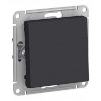 Выключатель 1-клавишный двухполюсный SYSTEME ELECTRIC ATLASDESIGN, скрытый монтаж, карбон, ATN001021