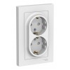 Розетка двухместная SYSTEME ELECTRIC ATLASDESIGN, скрытый монтаж, с заземлением, со шторками, лотос, ATN001326