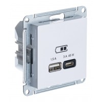 Розетка USB+USB type C SYSTEME ELECTRIC ATLASDESIGN, скрытый монтаж, лотос, ATN001329