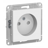 Розетка SYSTEME ELECTRIC ATLASDESIGN, скрытый монтаж, без заземления, со шторками, лотос, ATN001349