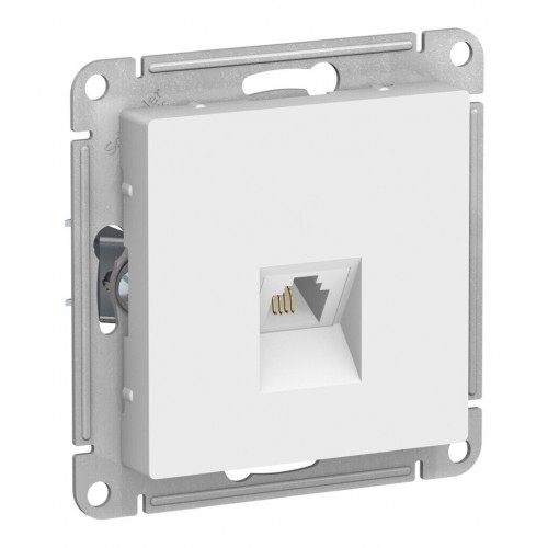 Розетка телефонная RJ11 SYSTEME ELECTRIC ATLASDESIGN, скрытый монтаж, лотос, ATN001381