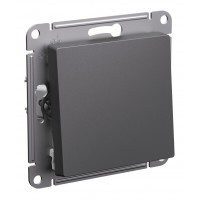 Выключатель 1-клавишный с самовозвратом SYSTEME ELECTRIC ATLASDESIGN, скрытый монтаж, базальт, ATN001415