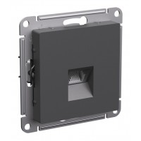 Розетка компьютерная RJ45 SYSTEME ELECTRIC ATLASDESIGN, скрытый монтаж, базальт, ATN001486